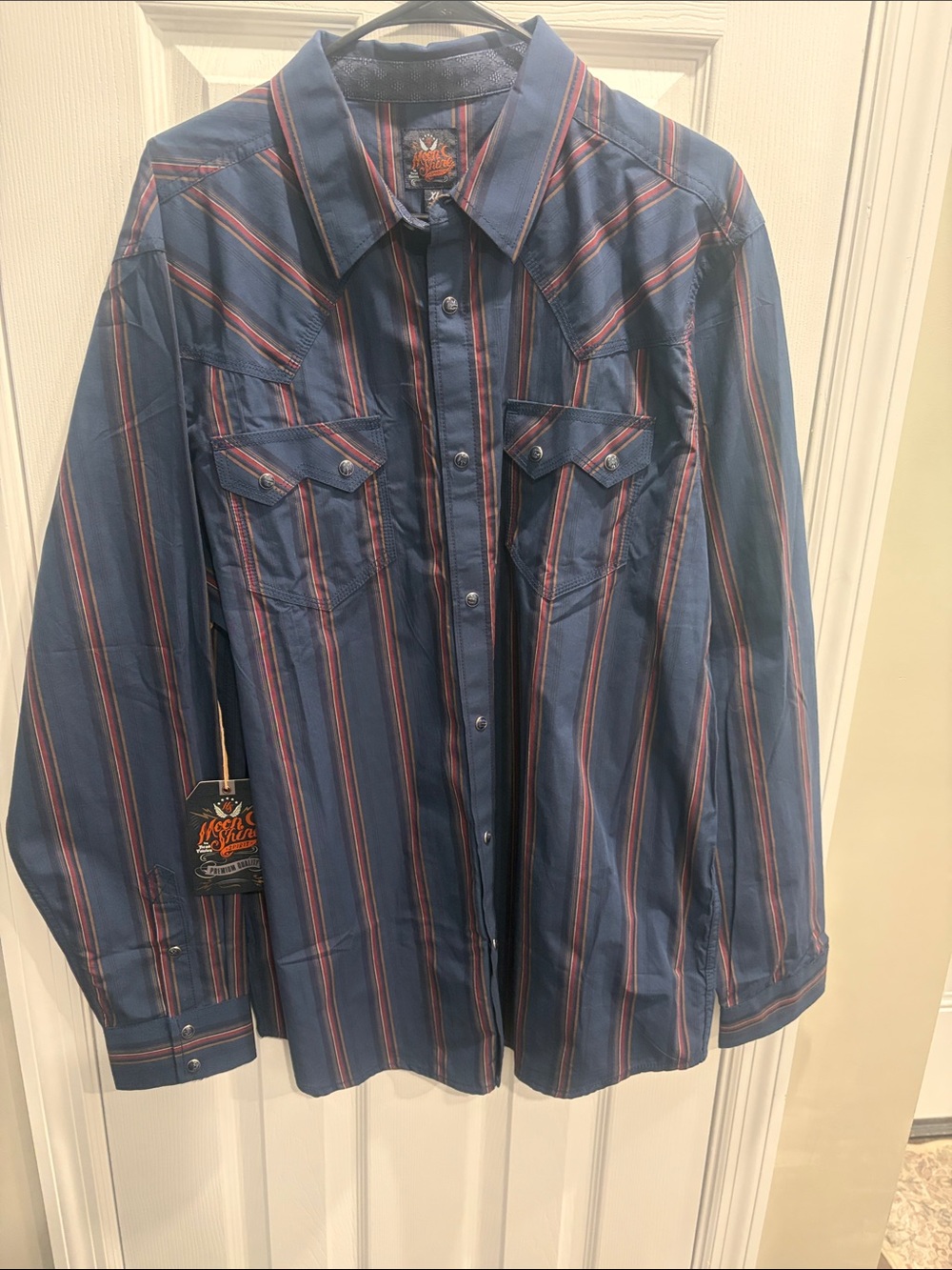 Moonshine Men's Blue Striped Button-Up Shirt
